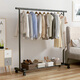 Jungle clothes hanger single pole dormitory coat rack indoor clothes hanger floor hanging rack bedroom storage rack black single pole 100CM