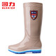回力雨鞋女高筒厚底防水鞋时尚四季户外保暖雨靴长筒胶鞋耐磨加绒鞋靴 卡其色 38
