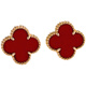 Fat Donglai's same style four-leaf clover earrings 18k gold out of the cabinet silver gold-plated lucky earrings earrings for women outlets 96 four-leaf clover earrings (white mother-of-pearl)