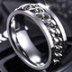QMXD rotatable ring men's trendy single ring rotating bottle cap men's ring versatile titanium steel student index finger ring default number 9, other sizes note