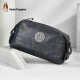 HushPuppies men's handbag light luxury high-end brand genuine leather business clutch bag 2024 new first layer cowhide two-color clutch bag silver gray HA-1811711W-5813