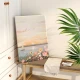 Bases digital oil painting diy landscape flowers hand-painted oil painting coloring living room decorative painting children's hand-painted animation hanging painting flowers and sea environment 50*40cm stretched solid wood inner frame set