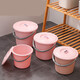 Qianhuinon thickened plastic small bucket with lid small household bucket lifting bucket children's art bucket 10 liters red