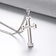 TTMIX platinum pendant for men platinum pt950 cross frosted pendant with anti-slip design on the back 5.1-5.3g + leather cord
