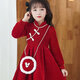 Disney (Disney) Spring Festival New Year Wear 26 New Autumn and Winter Girls Cheongsam Red Dress Velvet New Year Christmas Gift New Skirt Red Velvet Dress (without bag) 120
