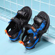 Xuantus children's sandals men's new summer boys' sandals medium and large children's soft sole non-slip children's student sandals black and blue size 33