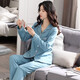 Modal Pyjamas für Frauen im Frühjahr und Herbst langärmelte Cardigan Revers Herbst und Winter Casual Large Size Core-Version für Outdoor Wear Home Clothing Set XT9902 L [100-120jin [Jin entspricht 0,5 kg]]