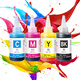 Yichuan [Originalqualität] Geeignet für HP 4826 Tinte 47 Tintenpatrone 4828 4825 4829 4877 Farbe Vierfarbener Drucker Tinte Tinte Öl Schwarzer Tinte Tech-Pack (mit Tintenadder)