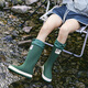 Bottes de pluie Xili pour les femmes avec des bottes de pluie non glissantes à tube élevé pour les nouvelles chaussures étanches à haut haut pour hommes pour couples adultes japonais semelles doux chaussures de caoutchouc tendance vert 37