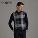 
PORTS men's early autumn shirt pullover knitted sweater plaid sweater men MN9K077JZW006 NAVY COMBO L
