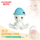 Mabela mombella octopus teether baby teether toy parent-child interactive toy can make sounds and can be boiled blue octopus 1 piece anti-drop chain + storage box