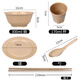 Yuling Disposable Bowl Tableware Set Biodegradable Thickened Four-Five-Piece Rice Husk Food-Grade Household Dining Bowls, Chopsticks, Spoons, Dishes, Cups, 50 Rice Husk Bowls, 300ml