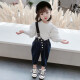 Haizhile Children's Clothing Girls Autumn Clothing Set 2021 New Children's Overalls Two-piece Set Western Style Three-Year-Old Baby Girl Autumn Little Girl Clothes Trendy Dark Blue 100 Size Recommended Height 100cm