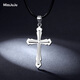 Miss JuJu men's platinum pendant trendy men's flame cross pt950 platinum pendant glossy car flower personalized pendant for women car flower version 8.9-9.1g+ with black leather rope