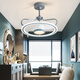 Benlanu Fan Lights Ceiling Fan Lights Living Room Household Simple Modern Fan Lights Restaurant Ceiling Integrated Pendant with Electric Fan 1283A White Ceiling Model + Change Light