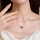 Chow Tai Sang 18K gold bow necklace K gold necklace girl birthday gift for girlfriend about 0.8g (gift box included)
