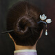Mengyi antique black sandalwood hairpin magnolia flower hairpin hairpin hairpin tassels step rocking hairpin Hanfu updo versatile daily Fengyulan with tassels
