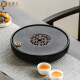 Gold inlaid jade tea tray round water storage household Kung Fu tea set dry tea ceremony tray ceramic double round tea tray 25*5cm