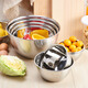 
YOSHIKAWA imported Yoshikawa 304 stainless steel egg beating basin, vegetable basin mixing bowl with handle filter drain basin filter water SJ1391 stainless steel basin 14cm (pay scale)