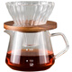 Ye weika Einfache handmachende Kaffeekanne Set Filter Tasse Teilen Töpfer Tropf Filterbohnenschlepper Brauen Utensil Große Filterbecher + Bambushalter
