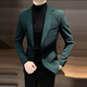 Soul Suit Men's Spring and Autumn Korean Slim Suit Jacket Men's Casual Business Formal Top Trendy Coffee XL - Size is one size smaller [110-120Jin[Jin equals 0.5 kg]]