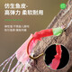 Xionghuo bionic string hook, cocked mouth, white strip fishing group, Luya fish skin set, sequin hook, sea fishing bait, string fishing, anti-tangle shrimp skin, 5 pairs, 6 hooks, red leather string hook + 10g lead pendant, No. 5