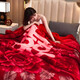 Nanjiren Big Red Wedding Celebration Blanket Double Layer Thickened 10 Jin Jin is equal to 0.5 kg Autumn and Winter Blanket Raschel Wedding Blanket Double Large Quilt Dowry Gift CC-655 Big Red (Double Happiness) Double Layer Thick Blanket 200*230cm About 10 Jin Jin is equal to 0.5 kg