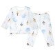 Small material children's underwear pure cotton set baby baby pajamas thin autumn clothes autumn pants boys and girls spring and autumn clothes summer Xinyue duck pullover blue 90cm