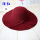 Mo Zilan Britisch Retro Europäer und amerikanischer Wolle im koreanischen Stil koreanischer Stil Dome Wellenkante Top Hut Sonne Frauen große rote Erwachsene Style 57cm