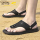 Sandalias de hombres dinámicas de camello alemanes para el verano Nuevos zapatos de playa informales Sandalias sin deslizamiento Sandalias de doble propósito Flip Flip Flopslip 3880 Negro (tamaño de zapato deportivo) 38