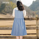 
Sugar Cube Girl Cowboy Strap Skirt Spring and Autumn Clothing Pure Cotton Skirt Junior High School Student Autumn Clothing Big Children High School Student Dress Over the Knee 9905 Single Skirt L