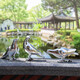 Juyanghui simulated pigeon ornaments animal sculptures imitation stainless steel copper bird swallows outdoor courtyard garden interior decorations a pair of electroplated silver