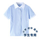 Xin Yueqing children's summer short-sleeved shirt for boys and girls, primary and secondary school uniform shirt, white collar, blue pinstripe half-sleeved top, thin striped boys' short-sleeved shirt 160 cm
