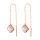 Fire shell 18K gold four-leaf clover ear wire color gold rose gold gold earrings earrings au750 gold earrings 520 Valentine's Day gift 18K rose gold red agate