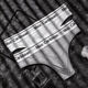Ye Zimei thong men's sexy underwear sexy U convex sports fitness letter waist cotton low waist seamless briefs gray XXL
