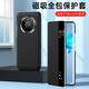 Carrenton anwendbar für Huawei Mate40pro Mobiltelefon Fall Magnetic Flip 40E Schutzhülle Volldecke echtes Leder Anti-Fall Hard Case Intelligent Schlaffenster Napa Muster Business MAM MATE40PRO [Schwarz Schwarz] Magnetischer Flip