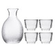 All-purpose Japanese-style glass wine set and wind hammer pattern one pot and four cups household sake pot, white wine cup, wine cup and wine divider