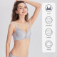 Urban Beauty Underwear Women's Wireless Lace Breathable Palm Cup BC Thin Cup Widened Side Ratio Breast Reduction Bra 2B05A3 Light Silver Gray 34/75B Cup