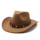 XINBUCKS minority ethnic style western cowboy hat unisex fashionable European and American style top hat bohemian style casual hat brown suitable for 55-58cm