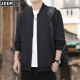 Jeep Spirit Clothing Herrenjacke 2024 Frühlings- und Herbst-Kleider Slim und Slim Casual Youth Jacket Top K12109 Black M Empfohlen 95-100 Jin [Jin gleich 0,5 kg]