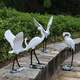 Hongri Guanghui fiberglass simulated crane sculpture outdoor garden forest landscape pool rockery landscaping decoration red-crested egret ornaments combination two