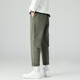 
Dingfengbaoluo casual pants straight nine-point trousers spring and summer trendy brand loose solid color men's pants 9904 gray-green 3XL