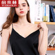 Yu Zhaolin's ice silk suspender female top trendy summer sleeveless bottoming out short vest Internet celebrity inner wear 702 ice silk suspender (2 pieces black) One size (85-130Jin[Jin equals 0.5 kg])