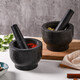 Kawashimaya (KAWASIMAYA) stone mortar garlic mortar household garlic pounder natural stone bowl old-fashioned garlic masher grinder small granite garlic pounder