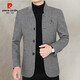 皮尔卡丹（pierre cardin）羊毛呢外套男秋冬季中年商务立领夹克男休闲潮流羊毛绒外套男爸爸 藏青 M (100-120斤)