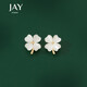 Jay 2025 new imitation cat's eye stone four-leaf clover earrings for women as a birthday gift for girlfriend