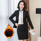 Chenfu thickened velvet blazer women's business professional formal suit commuting administrative workwear sales temperament work clothes single velvet black jacket XL recommended 110-120Jin Jin equals 0.5 kg