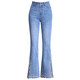 
Light luxury nine-point slightly flared jeans for women 2025 new high-waisted slim small side slit slit bell-bottom pants for women blue 6621 spring and summer thin 2XL /30 125-135Jin [Jin equals 0.5 kg]