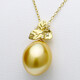 Pearl 18K gold set with diamonds 12-13mm South Sea gold bead pendant Elegant drop-shaped seawater pearl pendant ZG2026-EYDP00