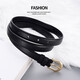 All small slim belt for women retro Hong Kong style pin buckle belt for women ins style jeans belt for military training students without hole punching black 105*1.8cm
